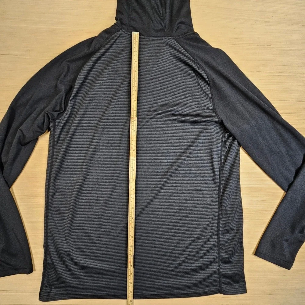 Nike Hoodie Dri-Fit Touch Striped Mens L Black Long Sleeve 620636-011 Activewear